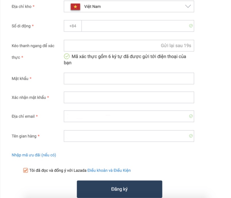 đăng ký bán hàng trên lazada