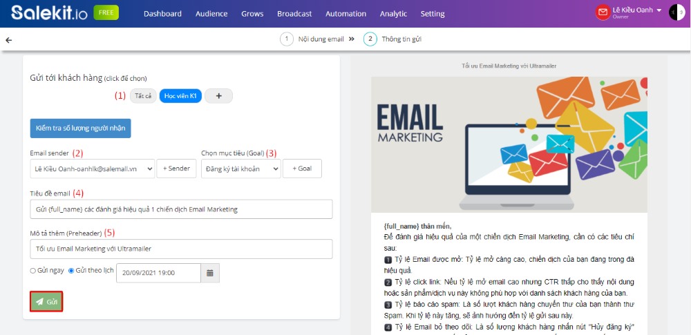 Gửi chiến dịch email chúc mừng sinh nhật khách hàng tự động 